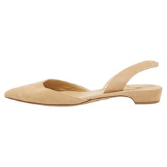 Paul Andrew Beige Suede Rhea Slingback Ballet Flats Size 38