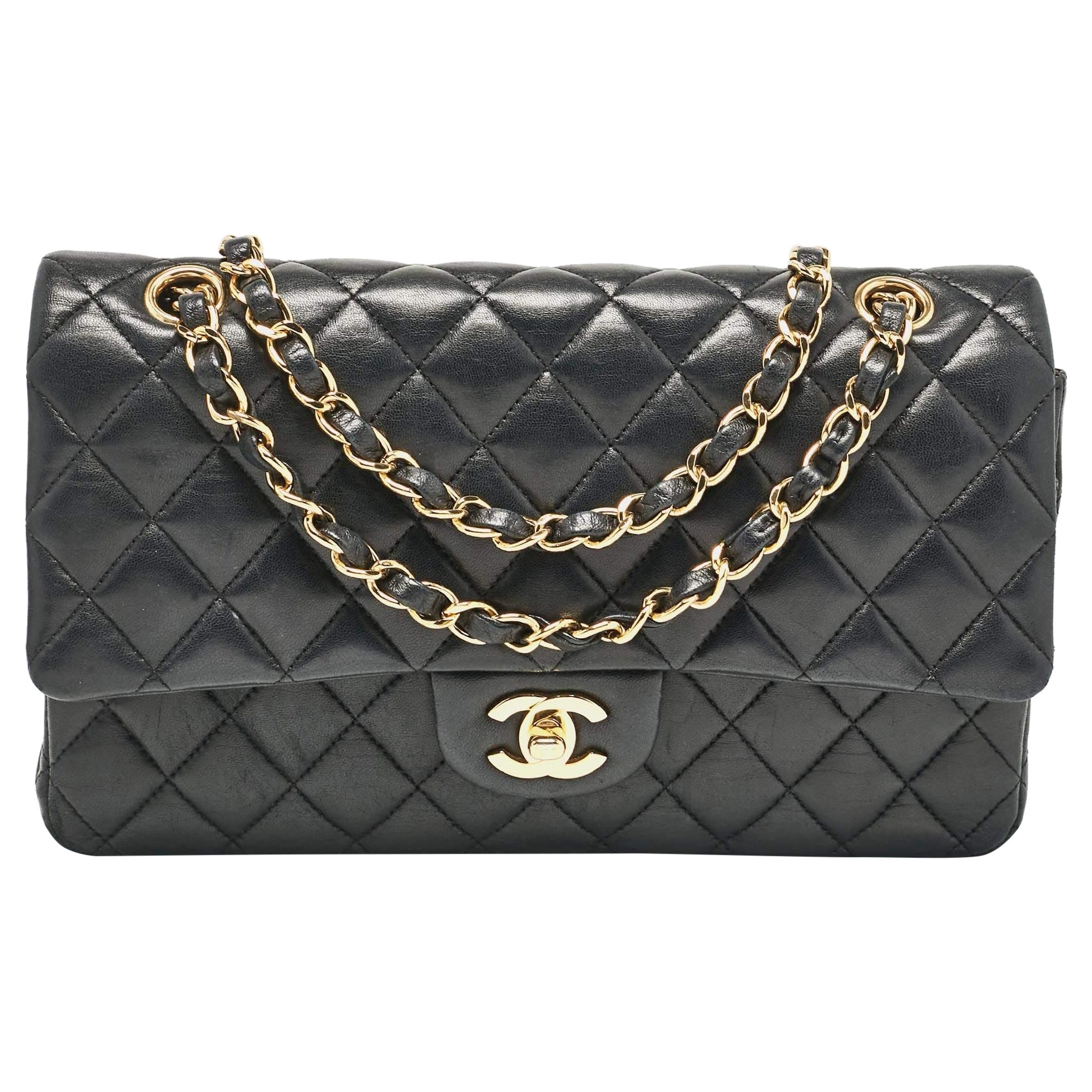 Chanel Black Quilted Leather Medium Classic Double Flap Bag
