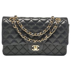 Chanel Black Quilted Leather Medium Classic Double Flap Bag