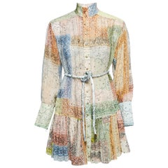 Zimmermann Mini Vestido Matchmaker de Mezcla de Algodón Estampado Multicolor XXS