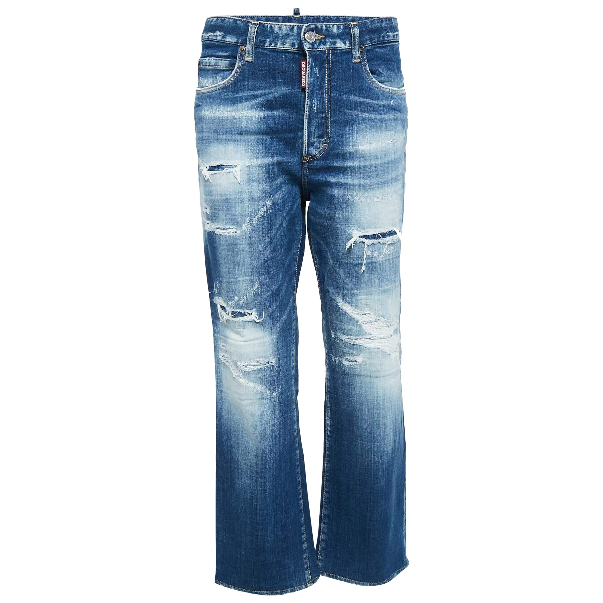 Dsquared2 Vaqueros lavados azules Detalle rasgado Jeans S Cintura 31"