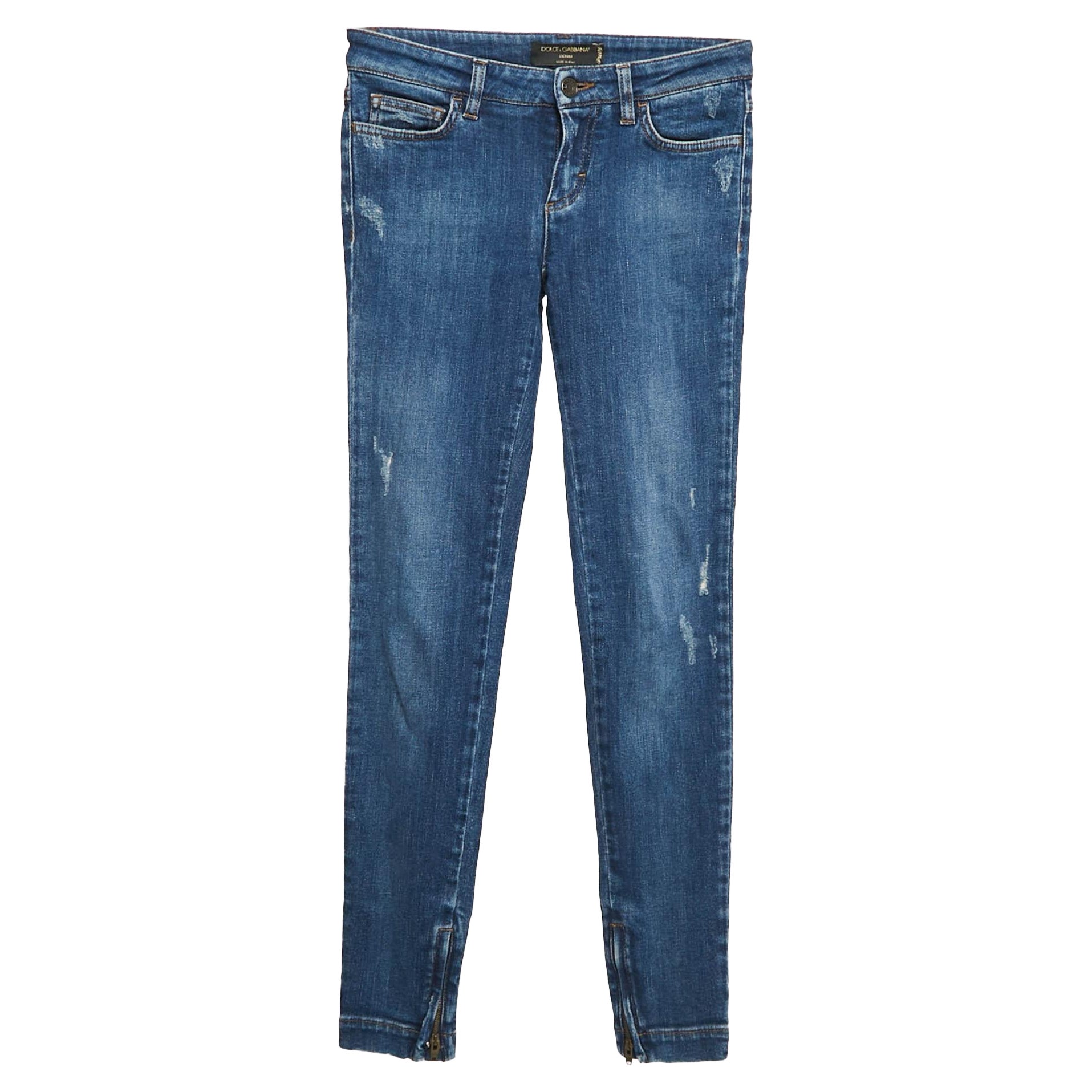 Dolce & Gabbana Vaqueros rotos azules Pretty Jeans XS Cintura 26 en venta