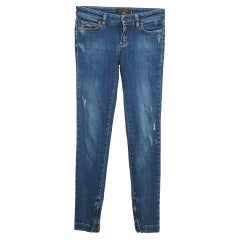 Dolce & Gabbana Blue Ripped Denim Pretty Jeans XS Waist 26"