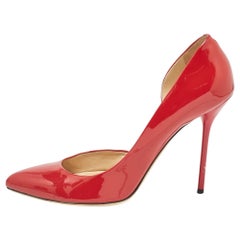 Escarpins D'orsay en cuir verni rouge de Gucci Taille 42