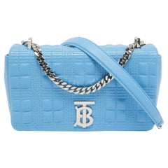 Burberry Sky Blue Quilted Leather Small Lola Chain Shoulder Bag
