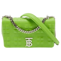 Burberry - Petit sac porté épaule Lola en cuir matelassé vert