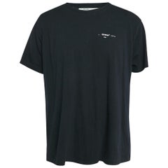 Off-White Camiseta oversize negra de algodón con estampado de flechas M