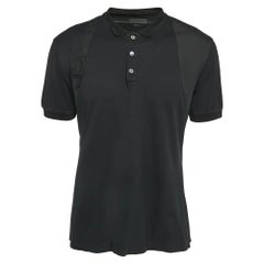 Alexander McQueen Navy Blue Cotton Pique Harness Polo T-Shirt XL