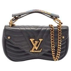 Louis Vuitton Borsa MM con catena in pelle nera &New Wave