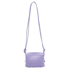 Bottega Veneta Lavander Intrecciato Leather Mini Loop Camera Crossbody Bag
