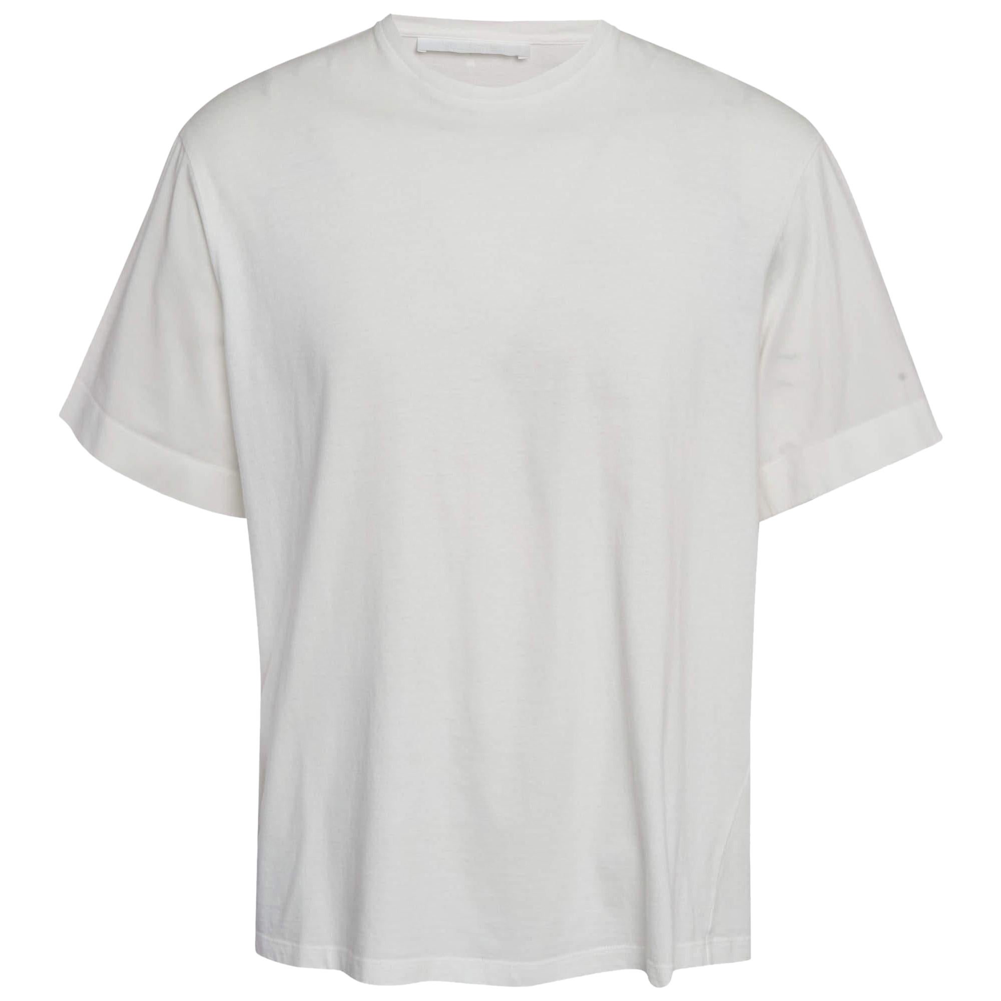 Neil Barrett White Cotton Knit and Cotton Blend T-Shirt M For Sale