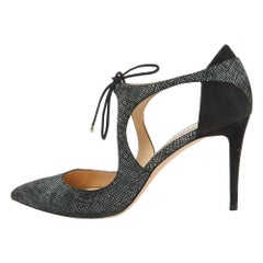 Jimmy Choo Black/Grey Textured Suede Vanessa Pumps Size 42