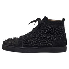 Christian Louboutin Black Suede Louis Pik Pik Sneakers Size 45.5