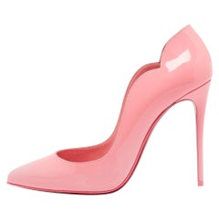Christian Louboutin Neon Pink Patent Leather Hot Chick Pumps Size 39