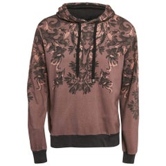 Dolce & Gabbana Wine Pink Printed Cotton Hoodie XL