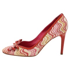 Missoni Multicolor Fabric and Patent Leather Bow Pumps Size 39