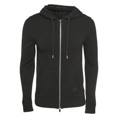 Dior Homme Black CD Icon Cashmere Knit Hooded Sweatshirt XS