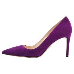 Prada Purple Suede Pointed Toe Pumps Size 37