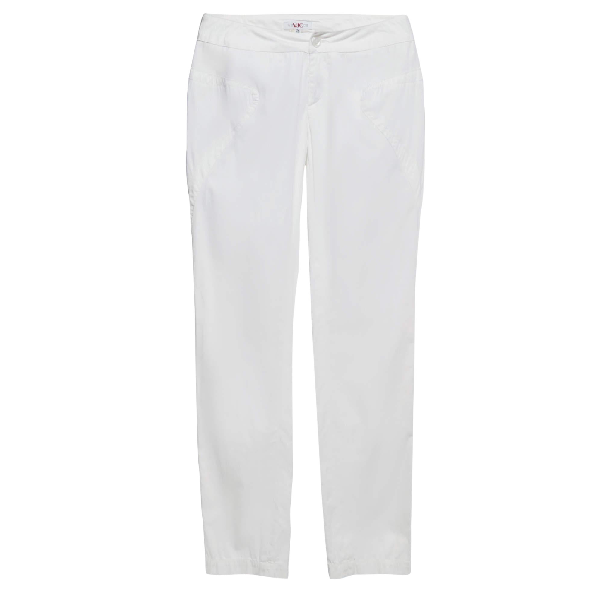 Versace Jeans Couture White Cotton Trousers S For Sale