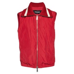 Dsquared2 Red Zip Up Gilet L