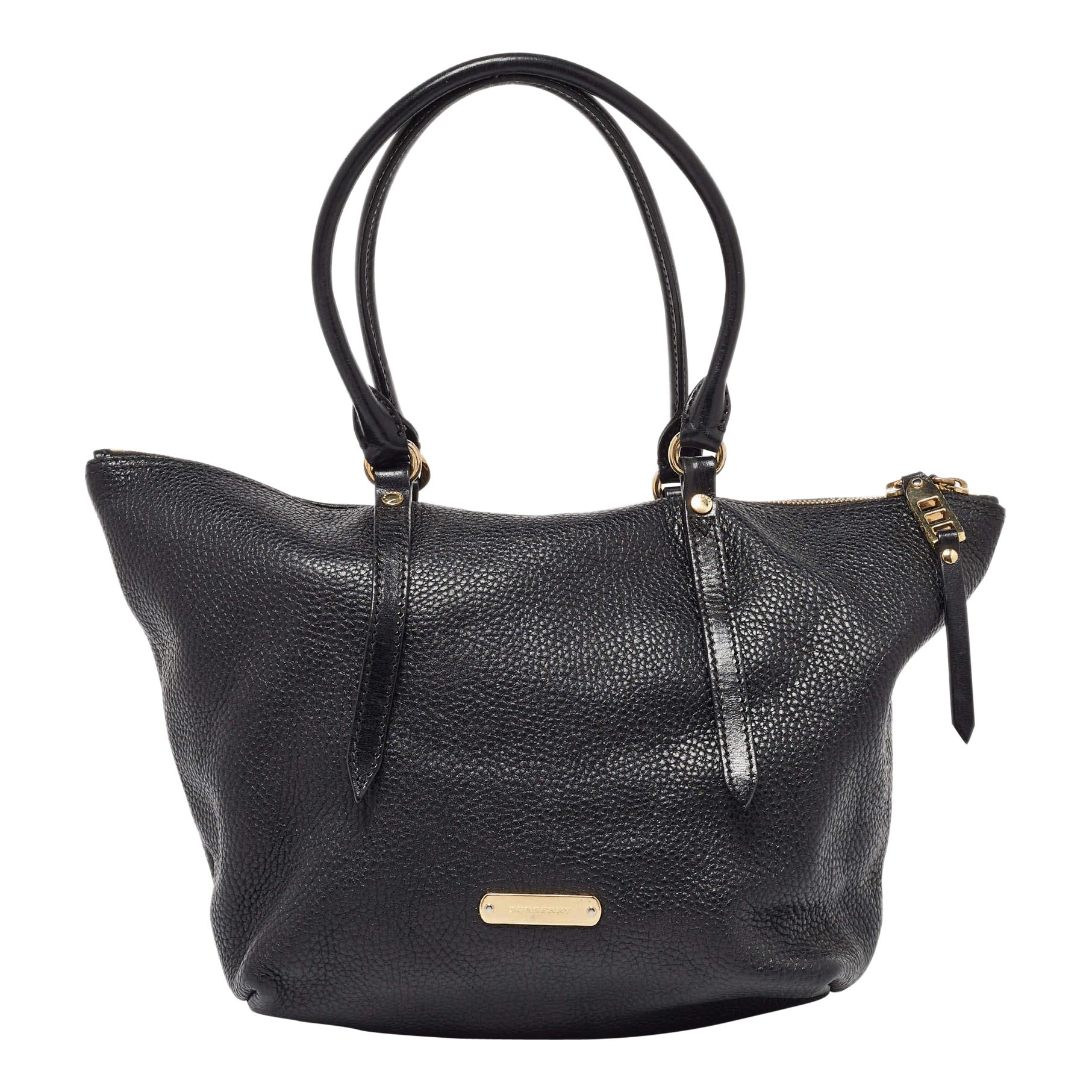 Burberry Black Leather Salisbury Tote For Sale