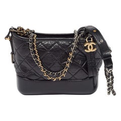 Chanel Black Leather CC Gabrielle Small Hobo