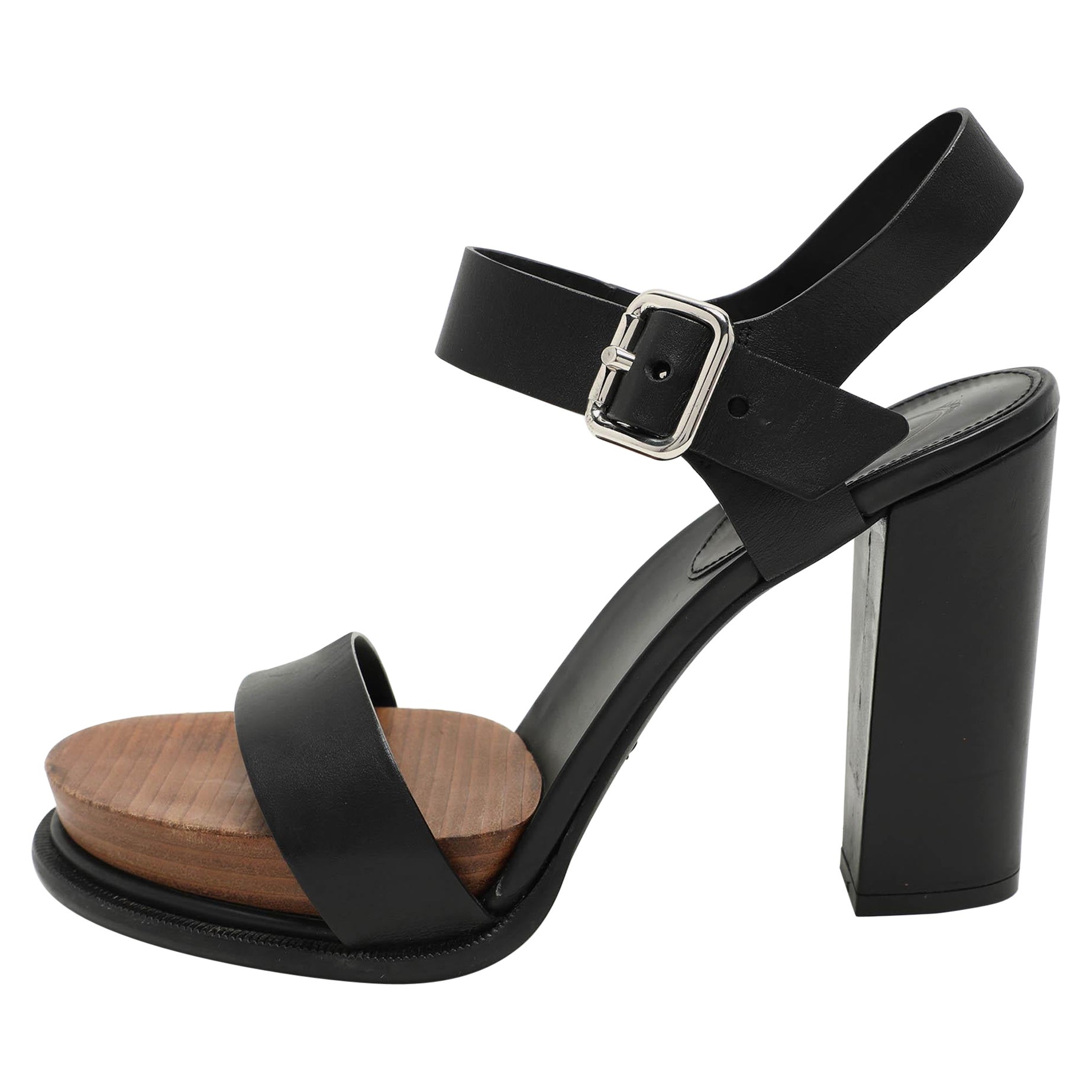 Tod's - Sandales à lanières en cuir noir - Taille 41