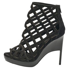 Burberry Prorsum - Stivaletti con zeppa in pelle scamosciata nera - Taglia 39
