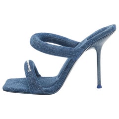 Alexander Wang Bleu Denim Julie Slide Sandals Size 39