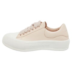 Alexander McQueen Zapatillas de piel rosa Deck Plimsoll Talla 40