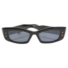 Used Valentino Black Rockstud V-Quattro Rectangle Sunglasses
