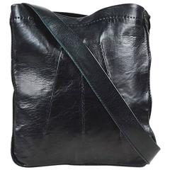 Hermes Black Leather Reversible "Clou de Selle" Shoulder Bag