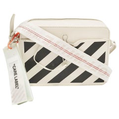 Off-White White/Black Leather Diag Camera Bag