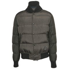 Yves Saint Laurent Graue Synthetische Puffer-Daunenjacke XXL