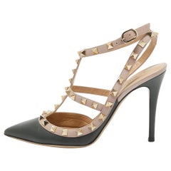 Valentino Pumps Rockstud in pelle verde/beige misura 37,5