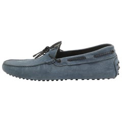 Tod's - Mocassins en cuir bleu à nœud, taille 44