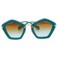 Miu Miu Green/Brown Gradient SMU 060 Cat Eye Sunglasses