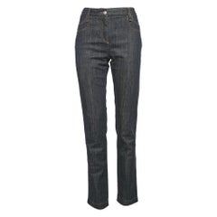 Dolce & Gabbana Indigo Blue Logo Applique Denim Jeans M Waist 32"