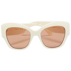 Gucci Off White/Brown GG0808S GG Marmont Butterfly Sunglasses