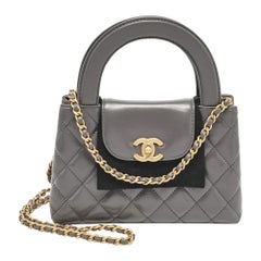Chanel Grey Quilted Leather Mini Kelly Bag