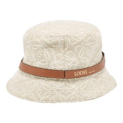 Loewe Beige Anagram Jacquard Bucket Hat