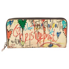 Christian Louboutin Multicolor Printed Patent Leather Zip Around