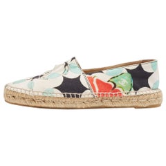 Chanel Multicolor Printed Canvas CC Espadrille Flats Size 41