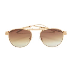Montblanc Gold/Brown Gradient MB0091S Aviator Sunglasses