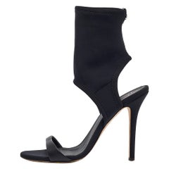 Giuseppe Zanotti Black Fabric Socked Sandals Size 40