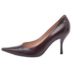 Chanel - Escarpins à bout pointu en cuir Brown - Taille 38,5