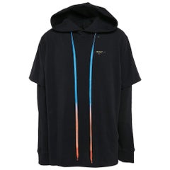 Sudadera con capucha oversize de doble capa de algodón estampado negro XL de Off-White