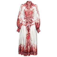 Zimmermann Vestido midi de seda estampada rosa L