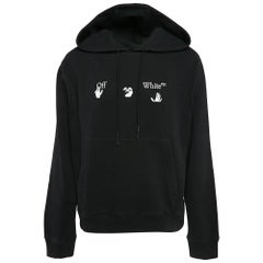 Sudadera de algodón con capucha y logotipo negro Off-White L