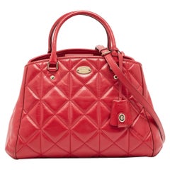 Coach Red Quilted Leather Margot Carryall Satchel